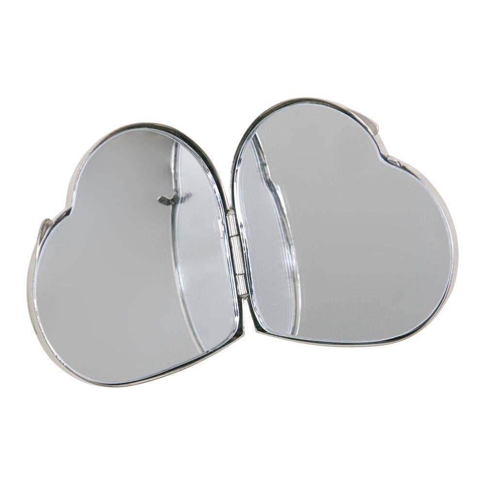 Heart with Crystals Compact Mirror