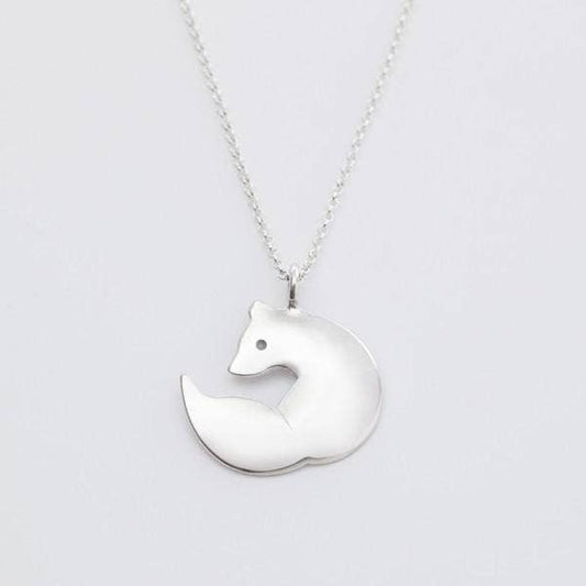 Sterling Silver Handmade Fox Necklace