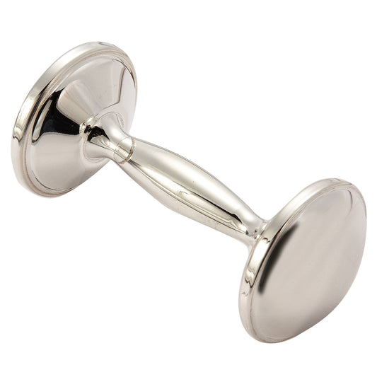 Silver Traditional Baby Dumbbell Rattle