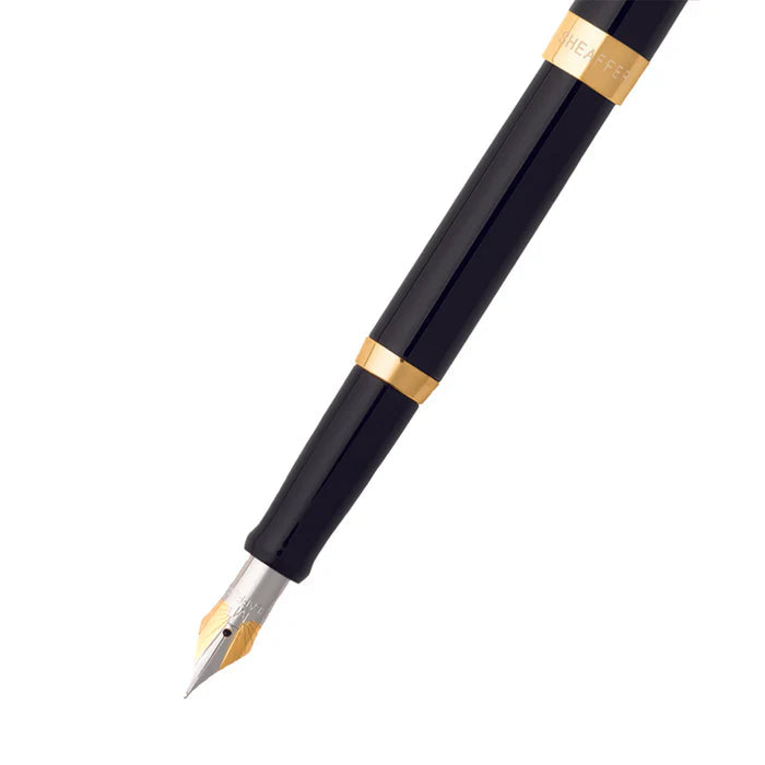 Sheaffer Sagaris 9471 Gloss Black Fountain Pen With Gold Tone Trim
