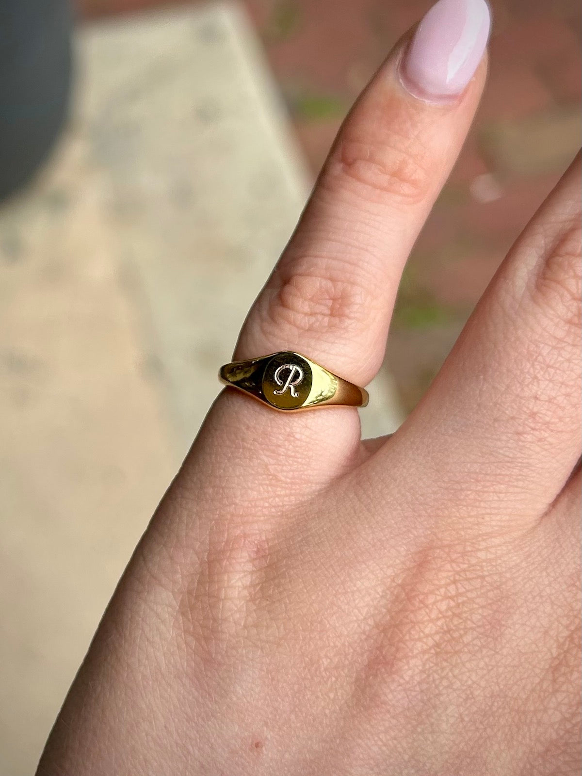 18kt Gold Plated Signet Ring