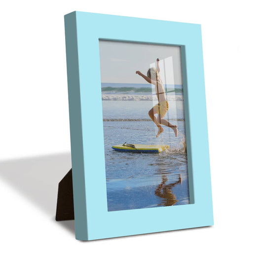 Real Wood 4x6 Modern Light Blue Frame