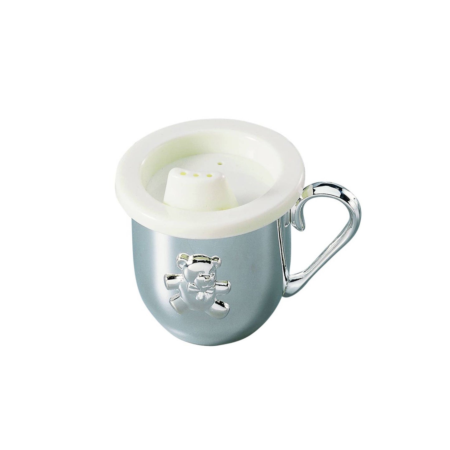 Silverplated Baby Cup With Plastic Cup & Sippy Lid Insert