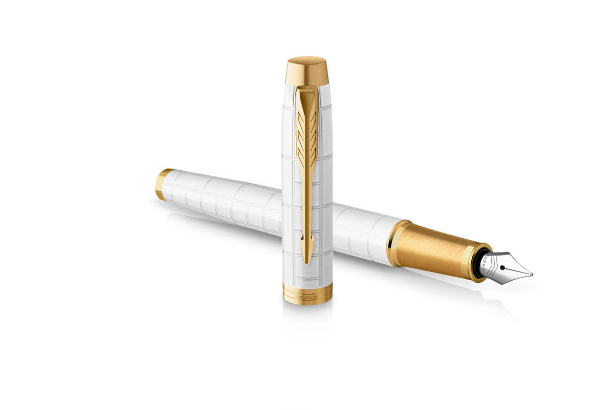 Parker IM Premium Pearl with Gold Trim Fine Nib Fountain Pen