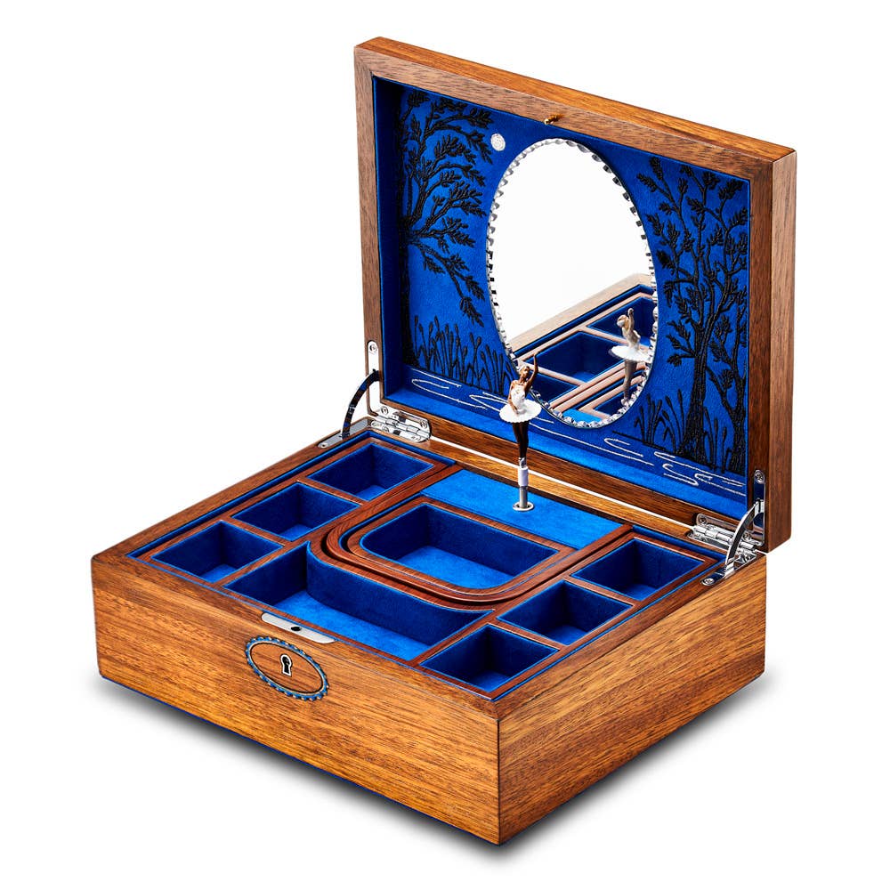 WOLF 1834 Ballet Musical Walnut Wood Jewelry Box
