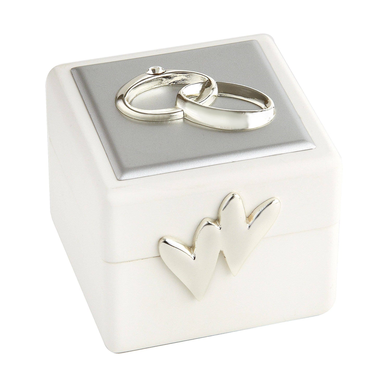 Double Rings and Hearts Wedding Ring Box