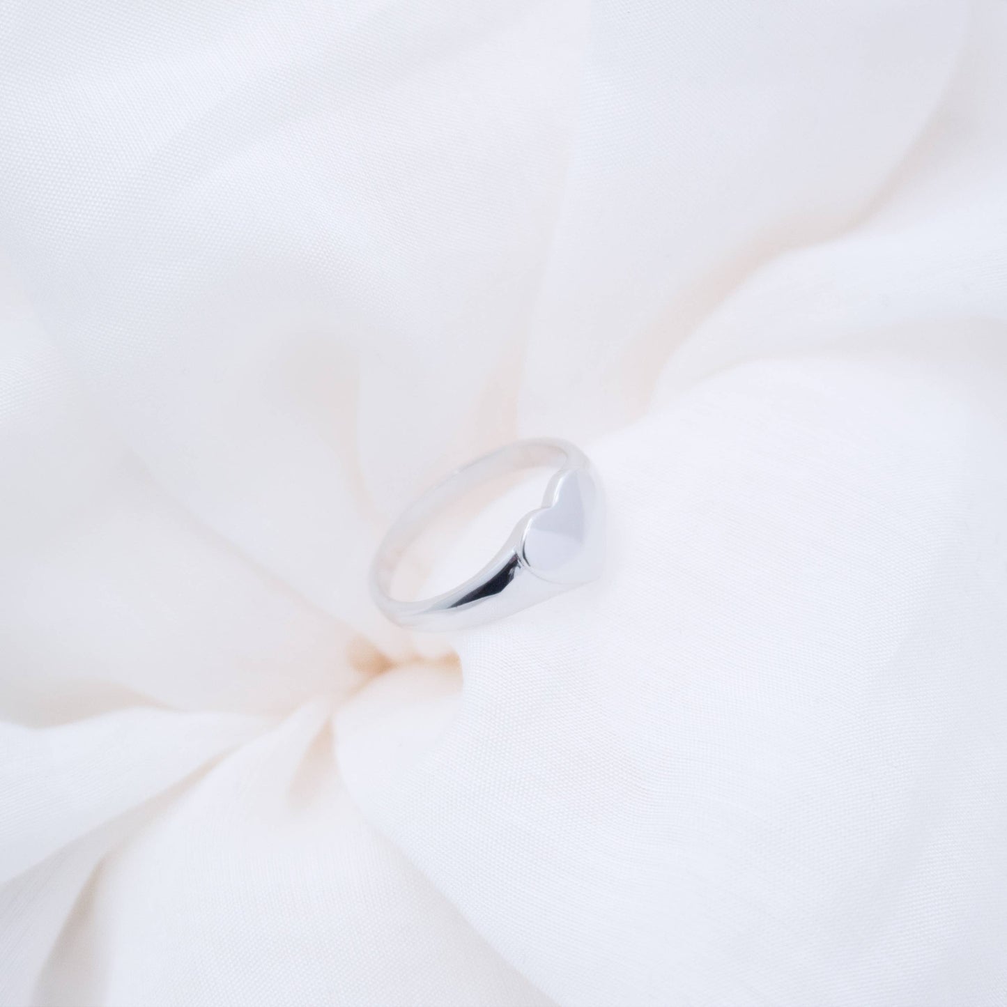 Sterling Silver Heart Signet Ring