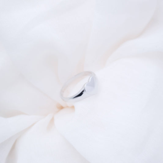 Sterling Silver Heart Signet Ring