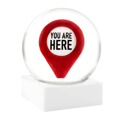 You Are Here Pointer Snow Globe