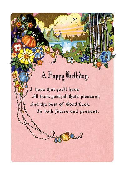 Floral Landscape Birthday Card