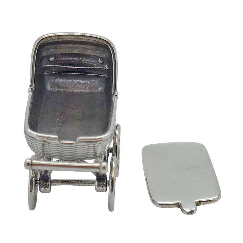 Sterling Silver Baby Carriage Trinket Box