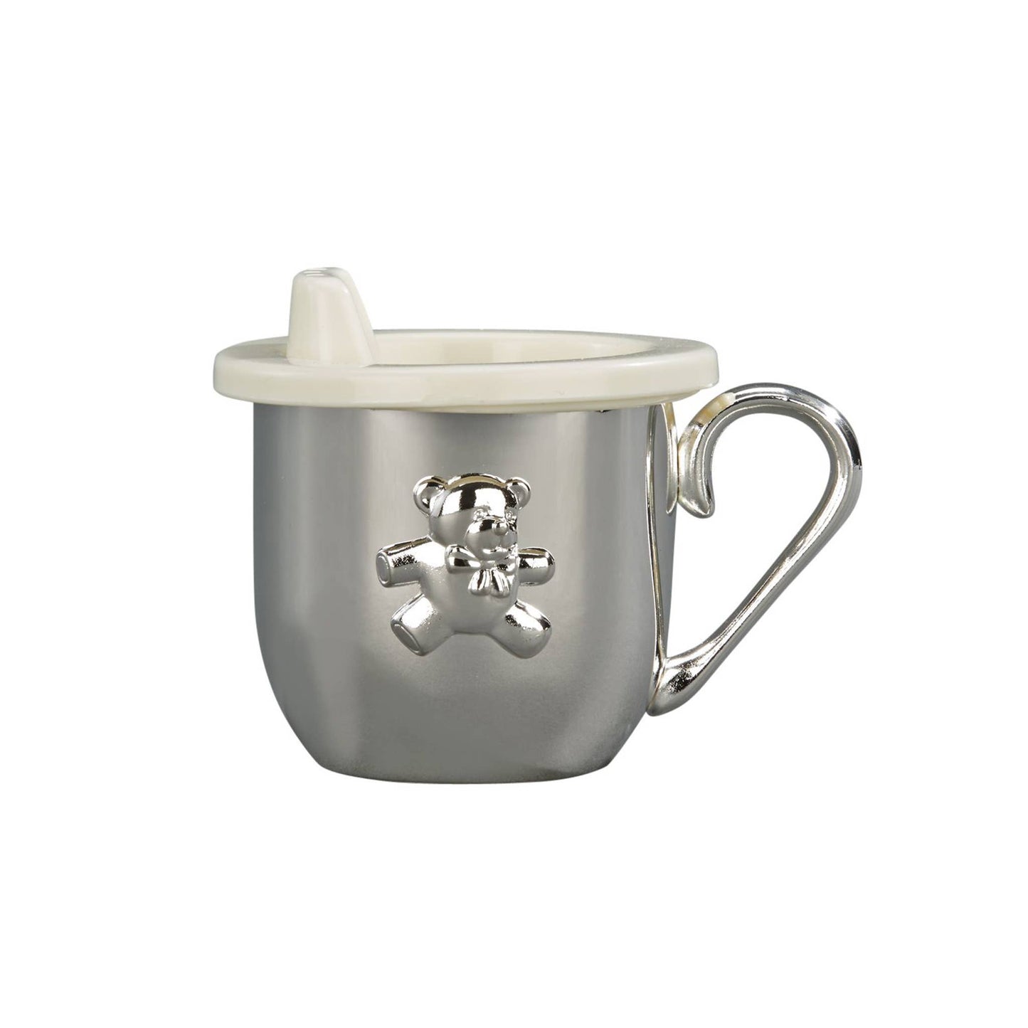 Silverplated Baby Cup With Plastic Cup & Sippy Lid Insert