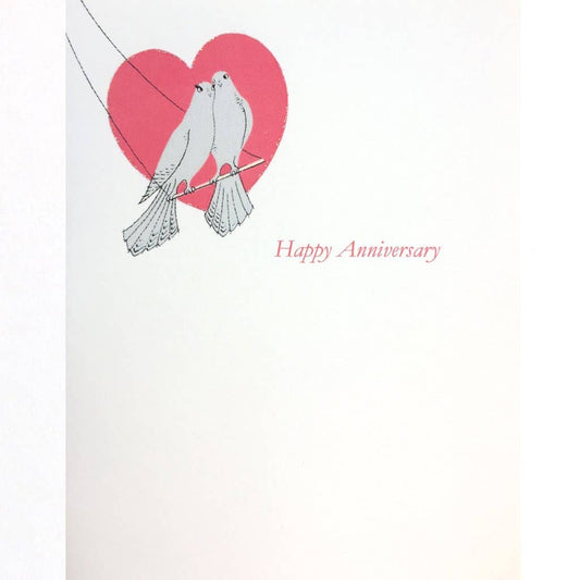 Pink Love Birds Anniversary Card