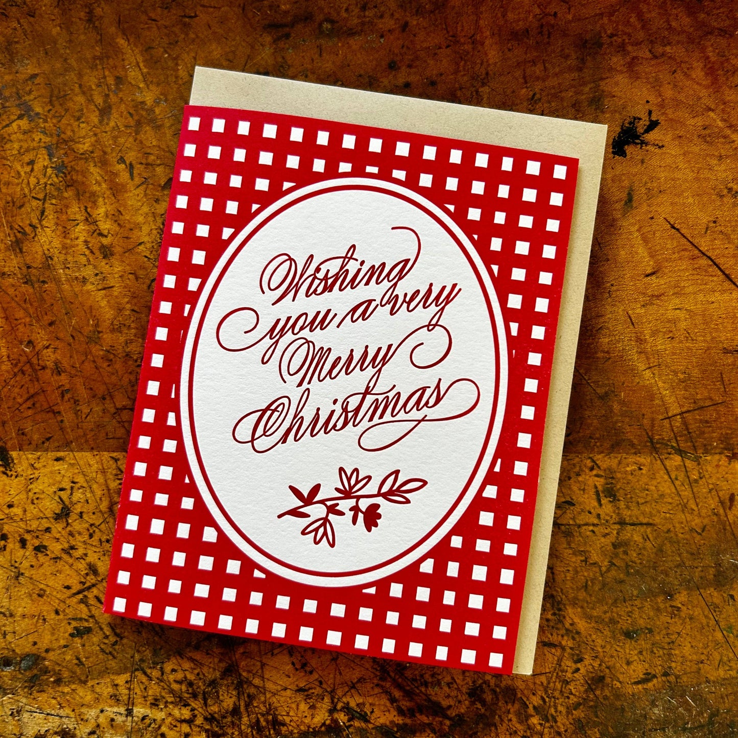 Wishing You a Very Merry Christmas Letterpress Card