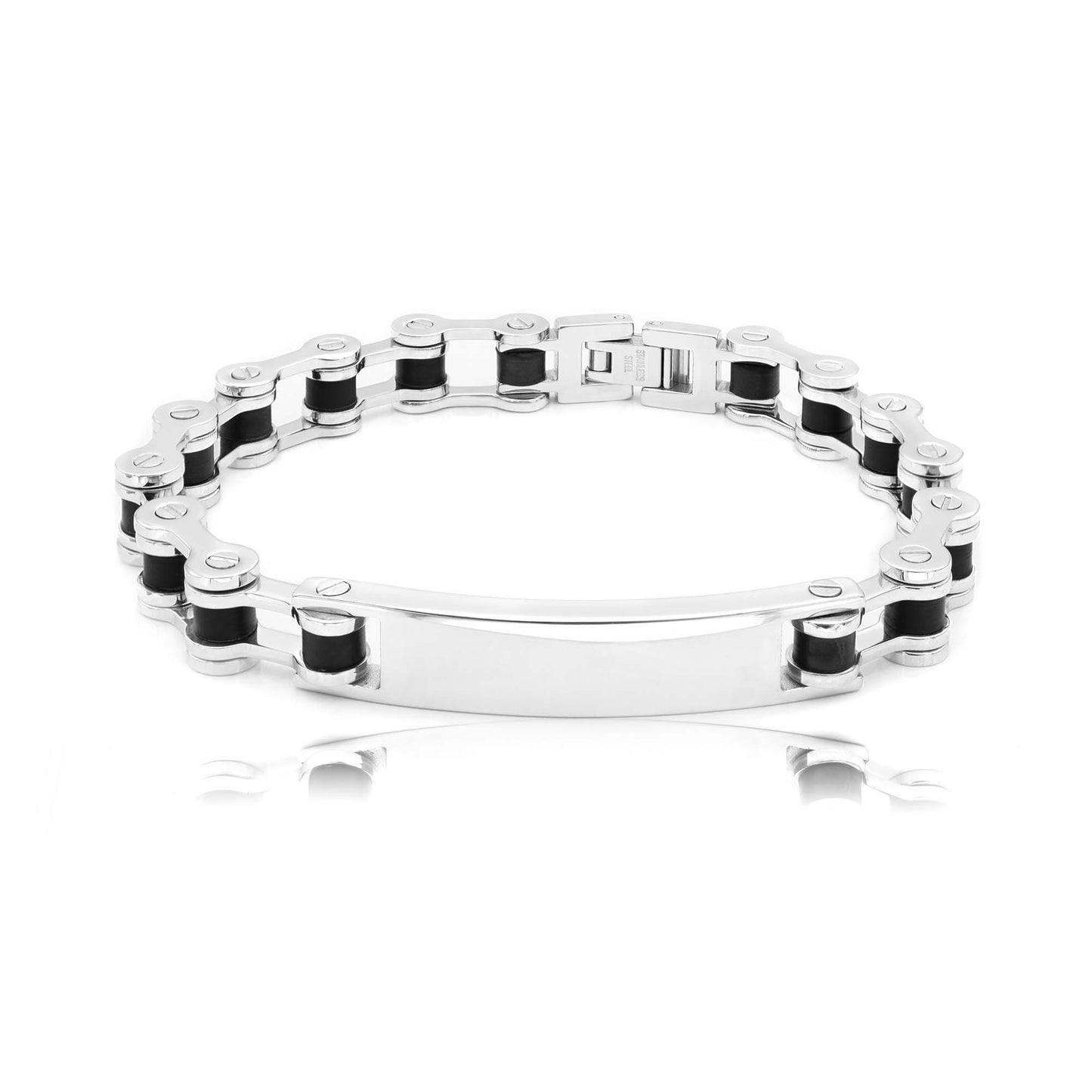 Bicycle Chain Stainless Steel ID Bracelet