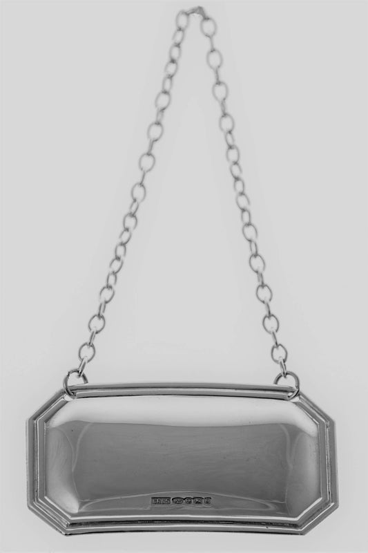 English Sterling Silver Decanter Label or Urn Tag