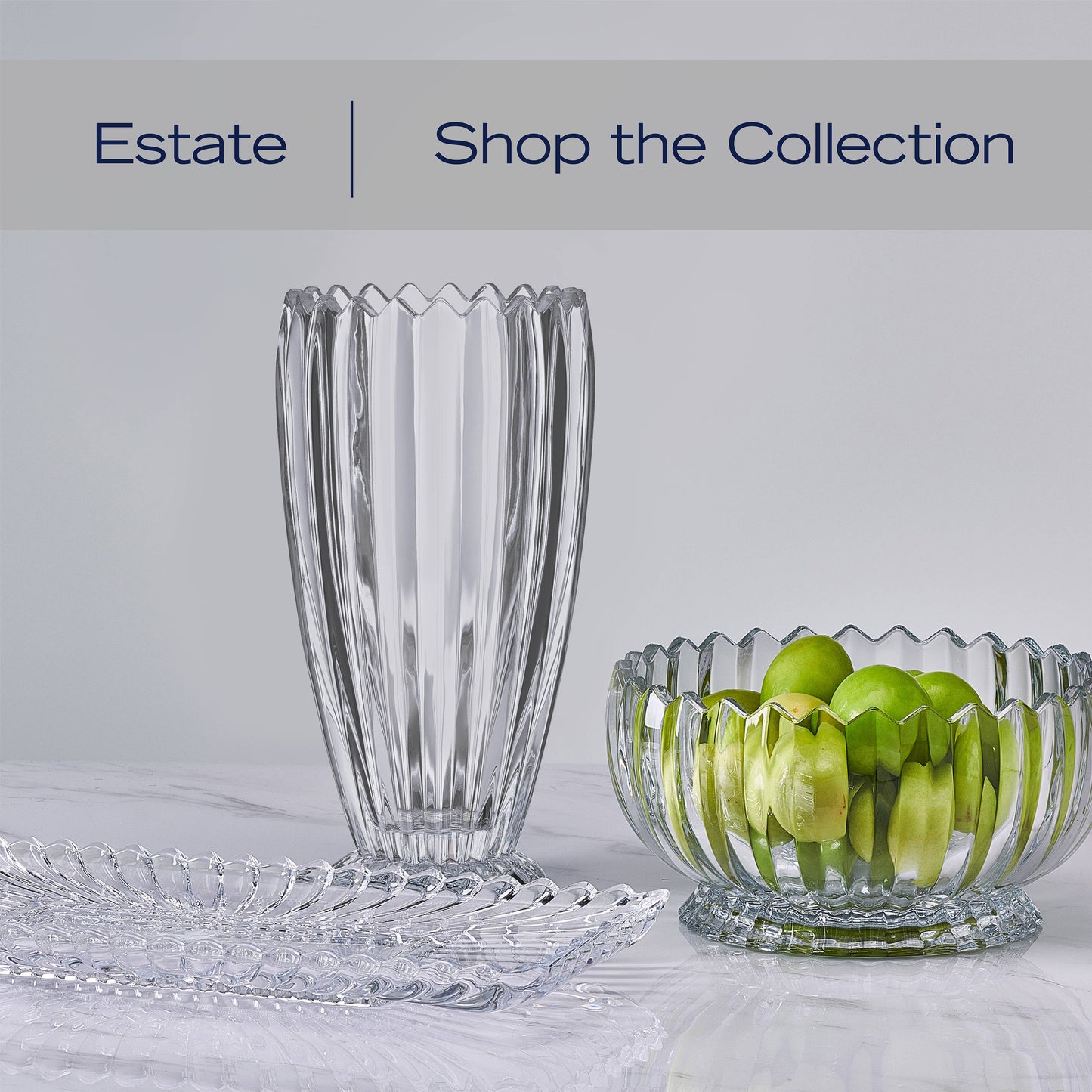 MIkasa Estate 14.75" Lead Free Crystal Tray