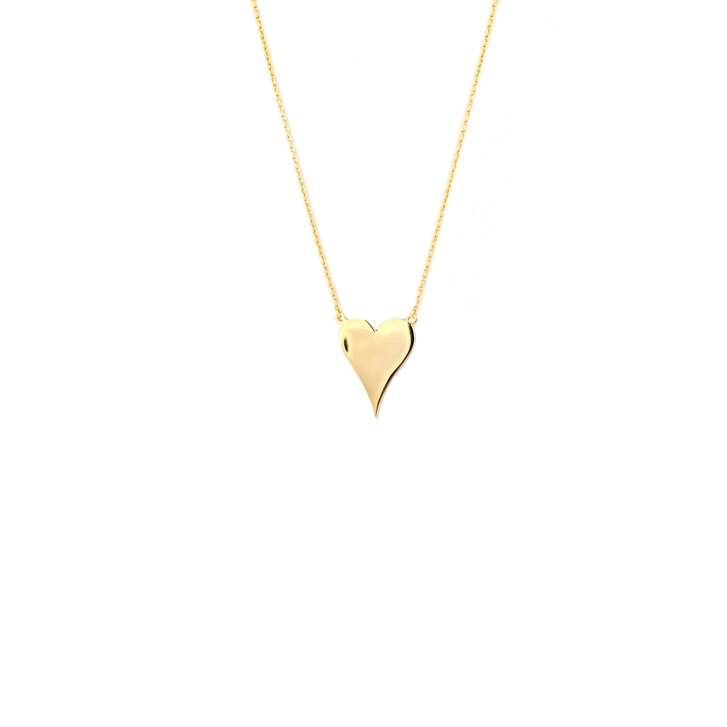 Sterling Silver or Gold Plated Elongated Heart Necklace