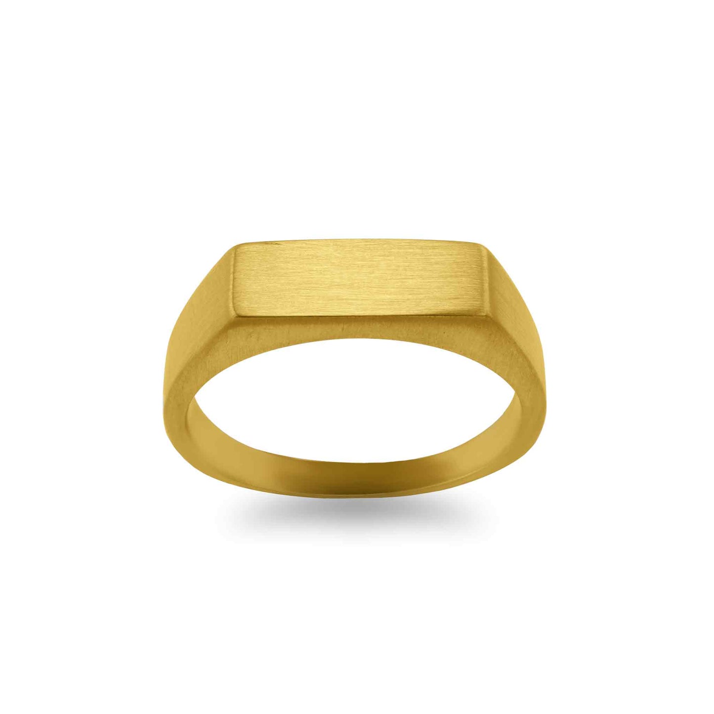 18k Gold PVD Coated Stainless Steel Horizontal Signet Ring