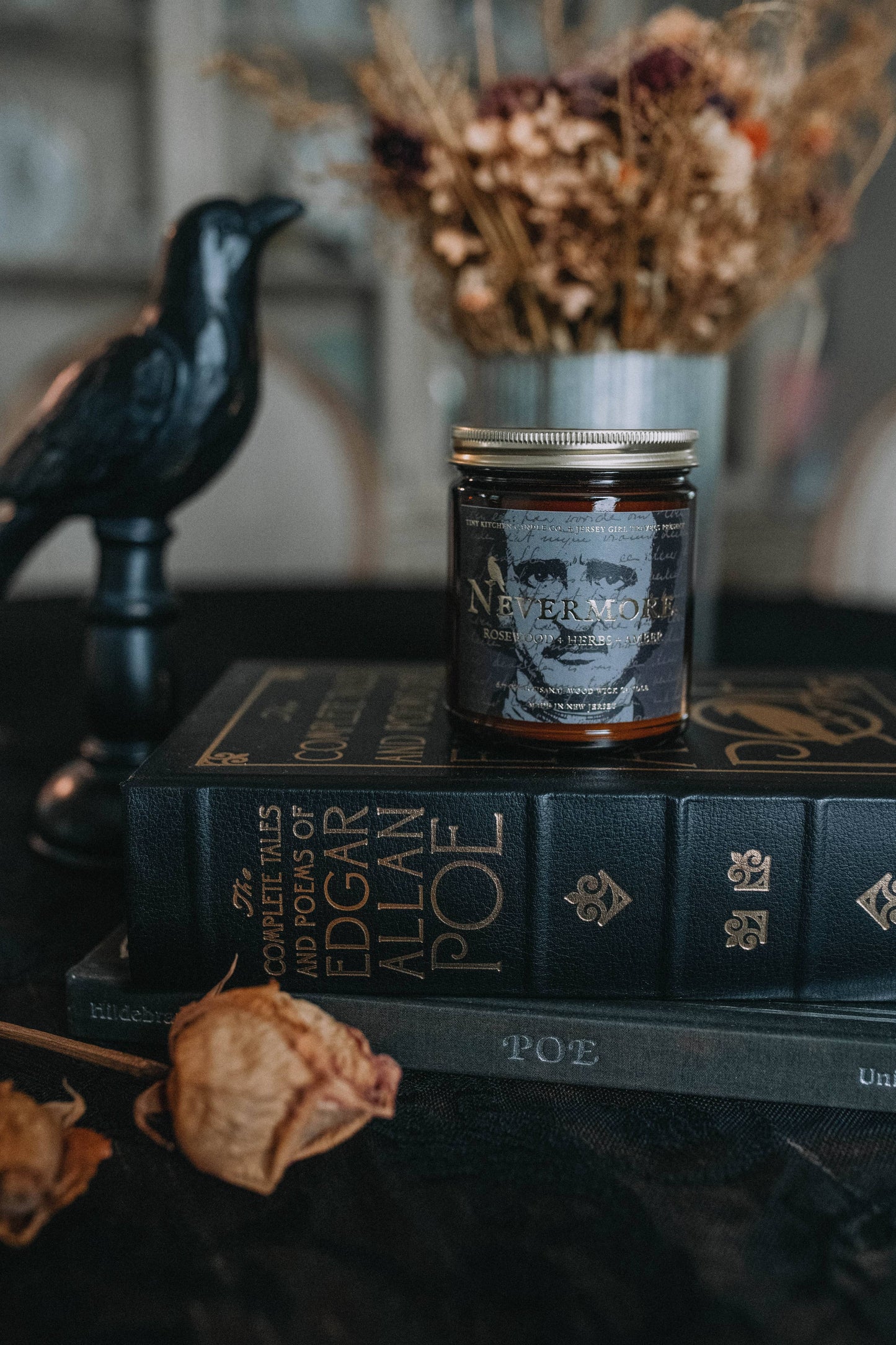 Nevermore Edgar Allan Poe Handpoured Wood Wick 8 oz. Candle