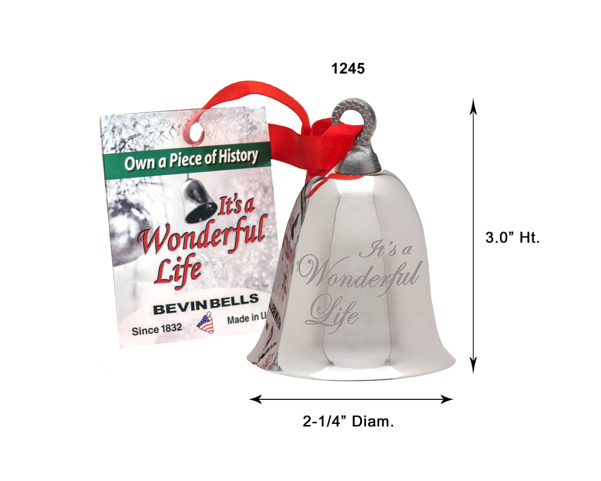 It's a Wonderful Life Authentic Remake Keepsake Bell in a Velvet Bag
