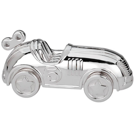 Reed & Barton Silverplate Race Car Coin Bank