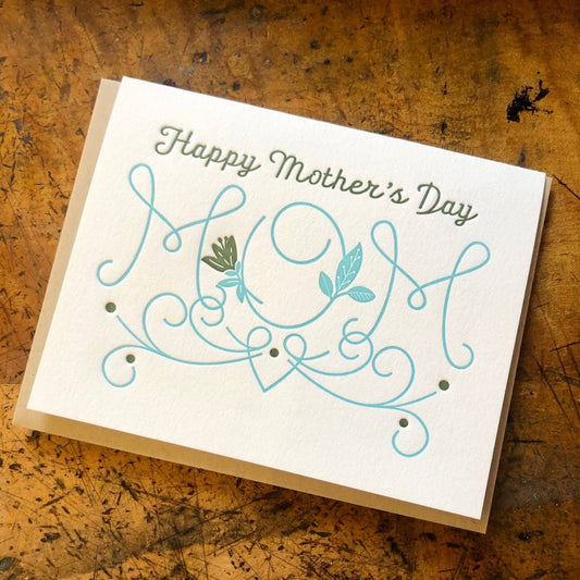 Happy Mother's Day Mom Letterpress Card