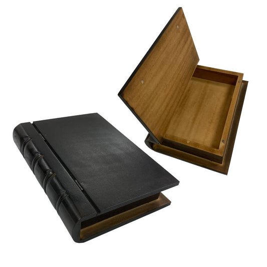 Hardcover Book Wood Safe Storage Box (2 Colors)