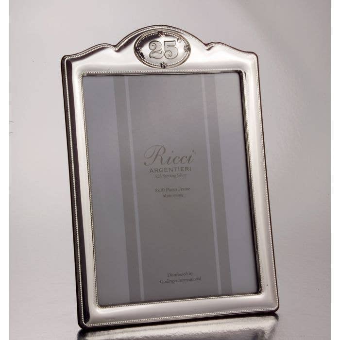 Ricci Argentieri Sterling Silver 25th Anniversary 8x10 Photo Frame