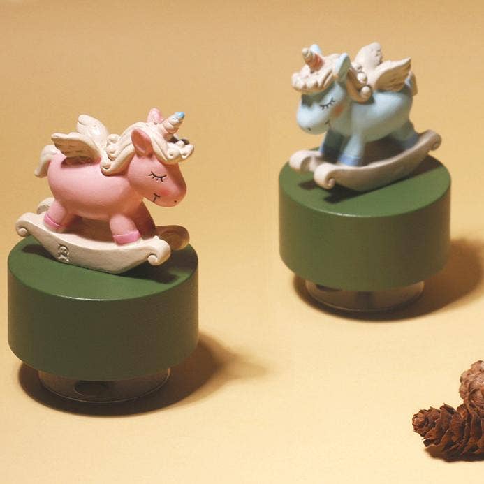 Handcrafted Wind-Up Wooden BlueUnicorn Music Box