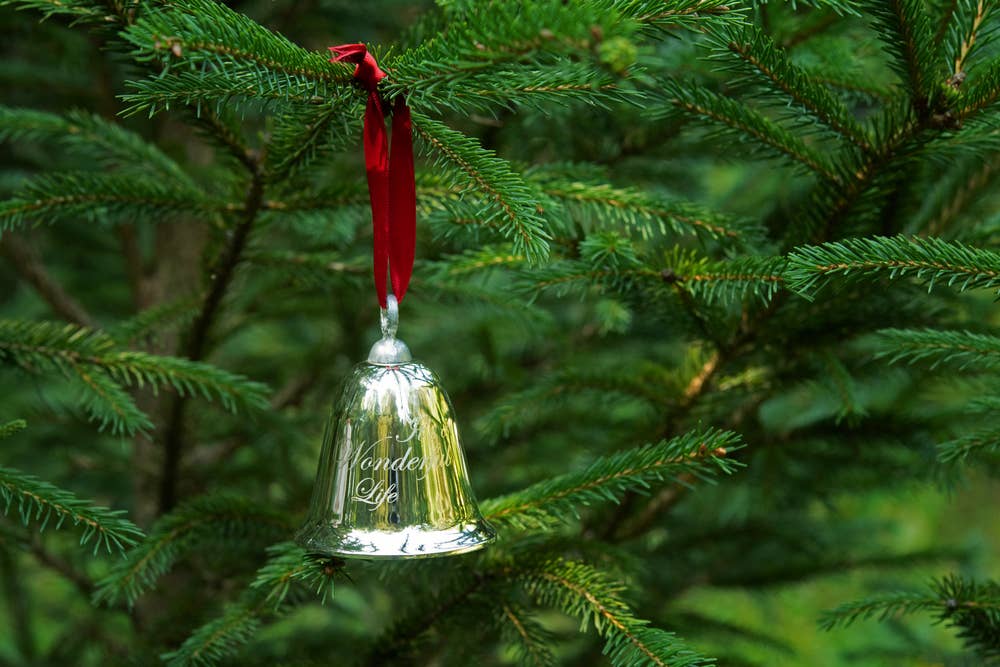 It's a Wonderful Life Authentic Remake Keepsake Bell in a Velvet Bag