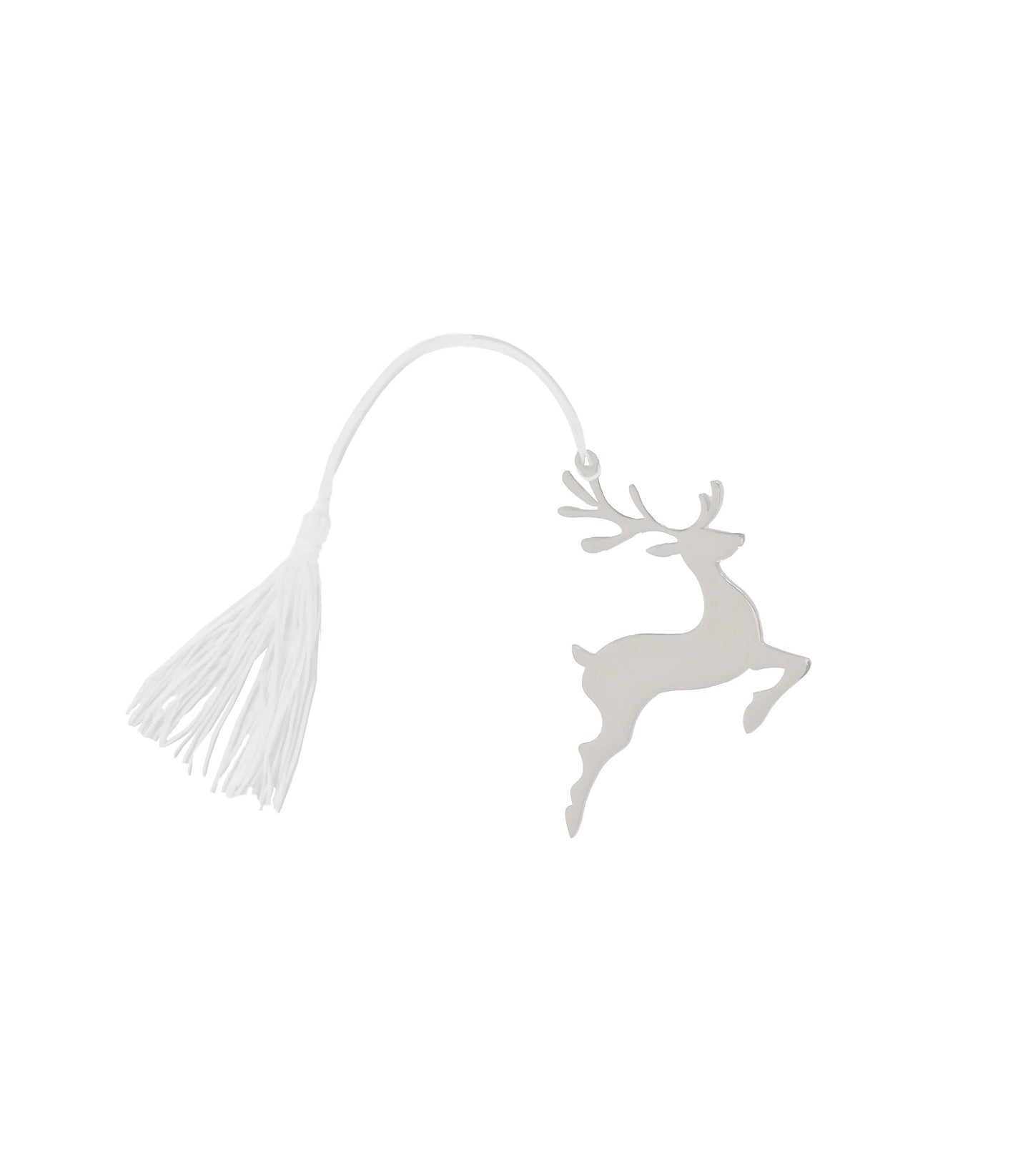 Reindeer Christmas Ornament with White Tassel