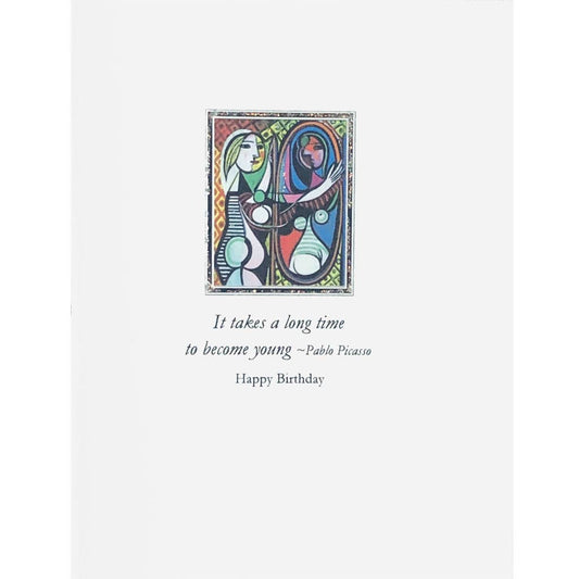 Picasso Girl at Mirror Quote Birthday Card