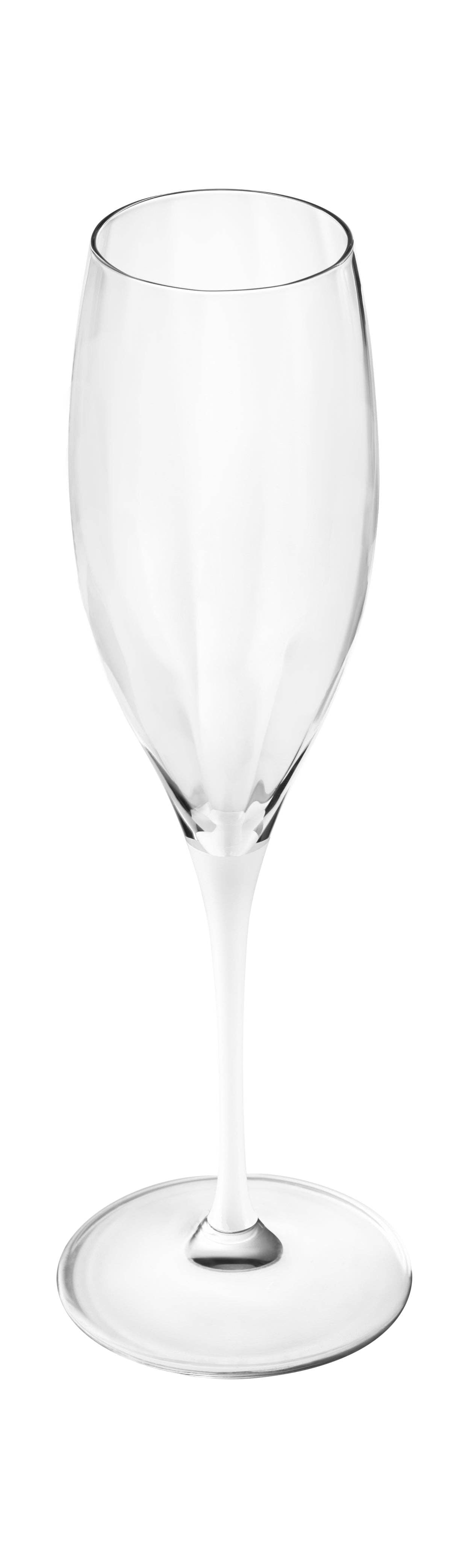 Spectrum Champagne Flute with White Stem, 11 oz.