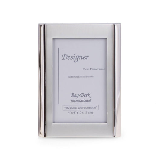 Silver Plated Brushed Metal 4" x 6" Picture Frame