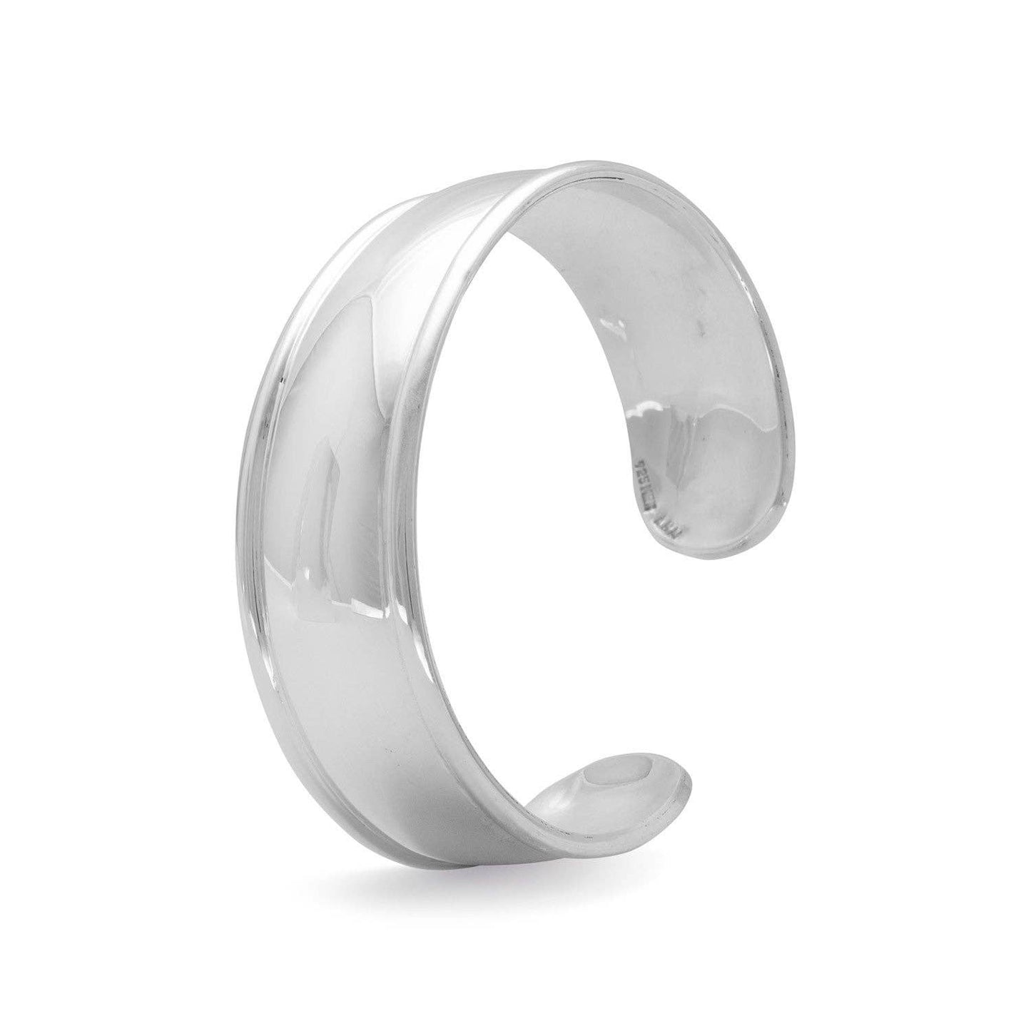 Sterling Silver Cuff Bracelet with Polished Edge