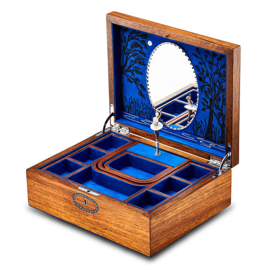 WOLF 1834 Ballet Musical Walnut Wood Jewelry Box