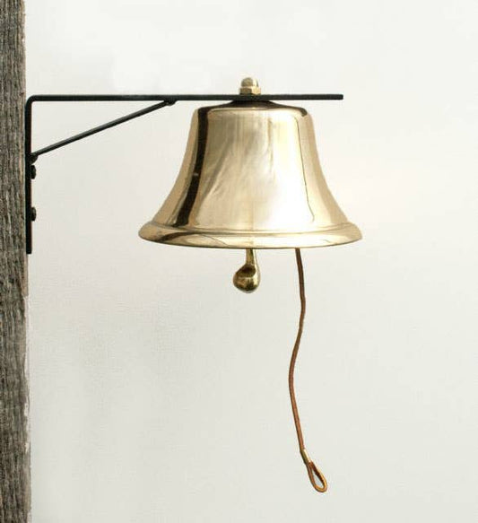 Bevin Bells 4" Brass Patio Bell with Bracket