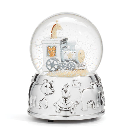 Reed & Barton Animal Train Silverplate Musical Snow Globe