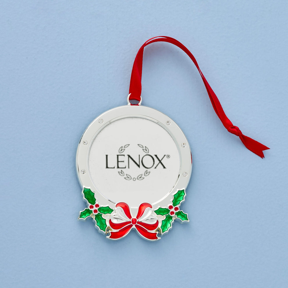Lenox Holly Photo Frame Silverplate Ornament