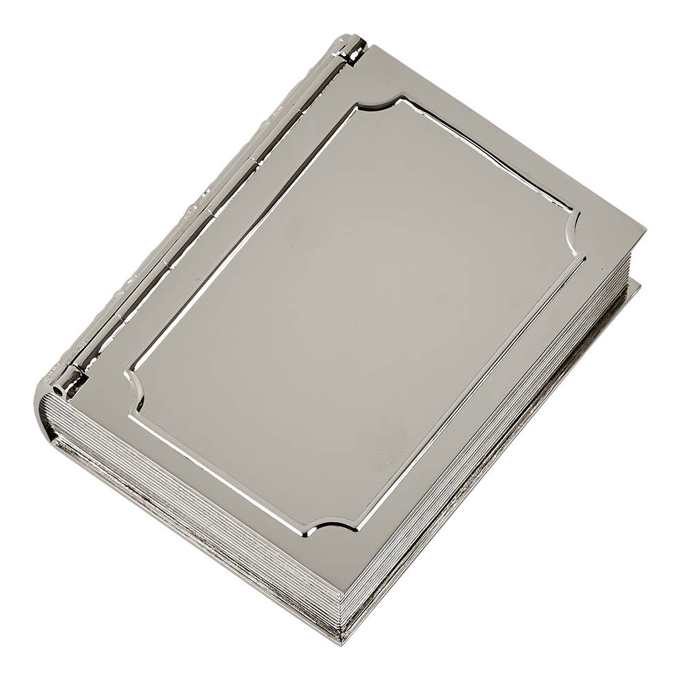 Classic Silver Book Keepsake Box