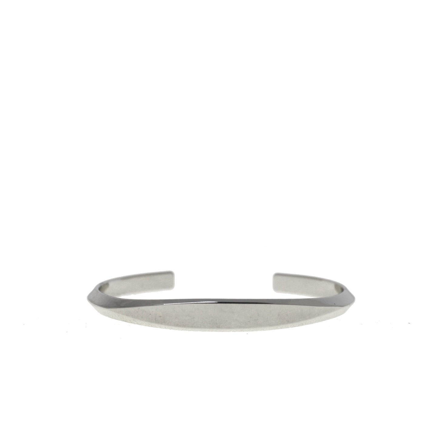 Angled Flat Face Cuff Bracelet: Gold or Silver