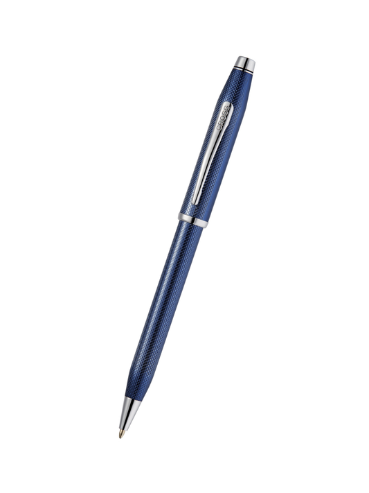 Cross Century® II Polished Translucent Cobalt Blue Engraved Diamond Pattern Ballpoint Pen