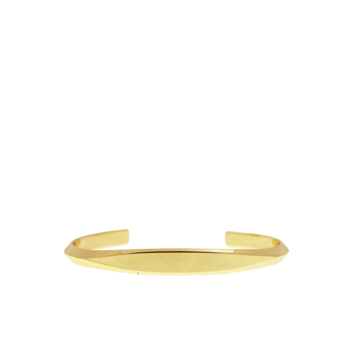 Angled Flat Face Cuff Bracelet: Gold or Silver