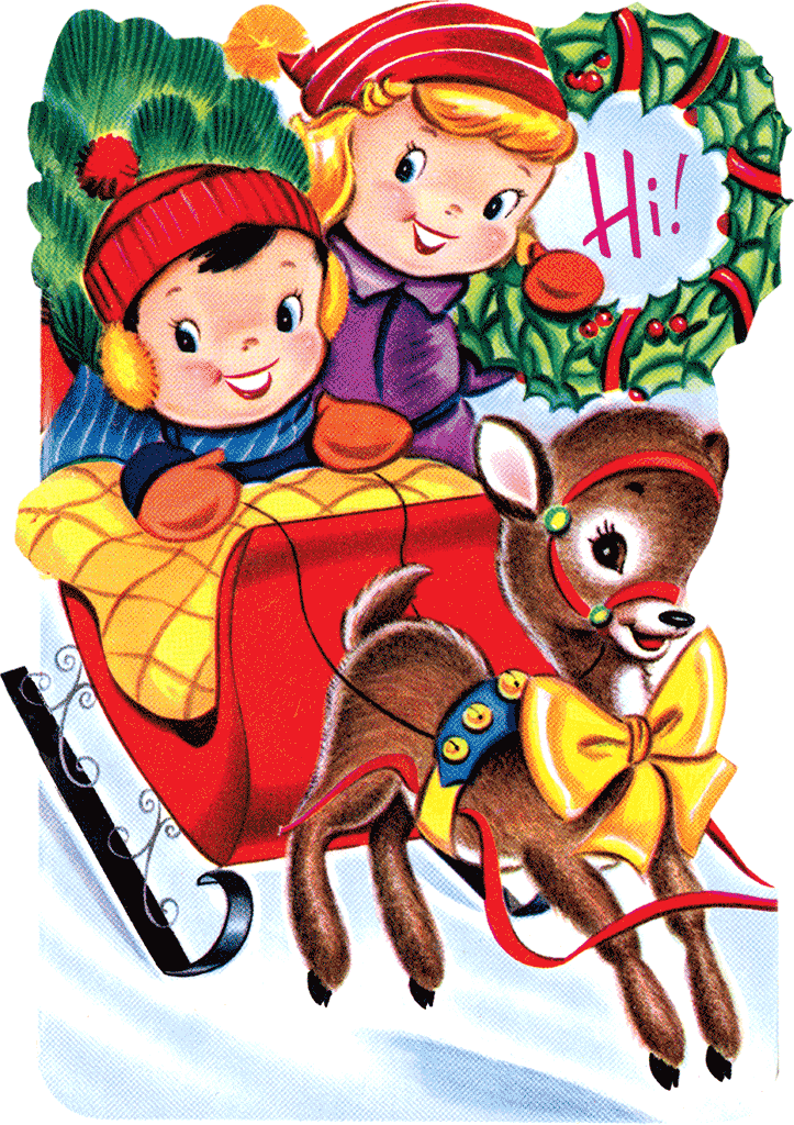 Merry Christmas Retro Christmas Greeting Card Packet