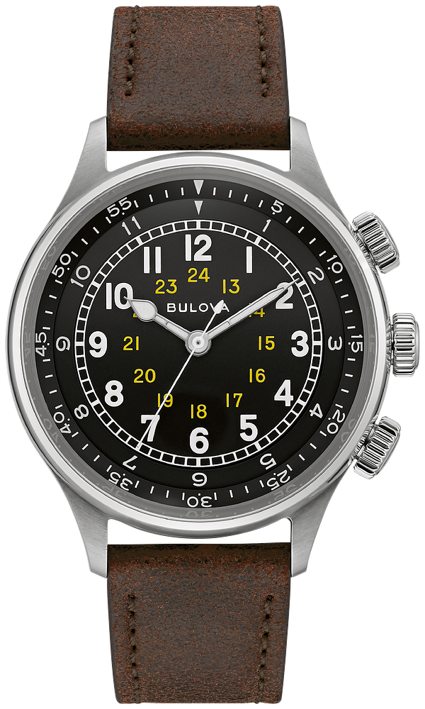 Bulova A-15 Pilot Automatic Watch with Brown Leather Strap
