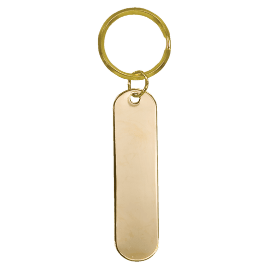 Gold Bar Brass Keychain