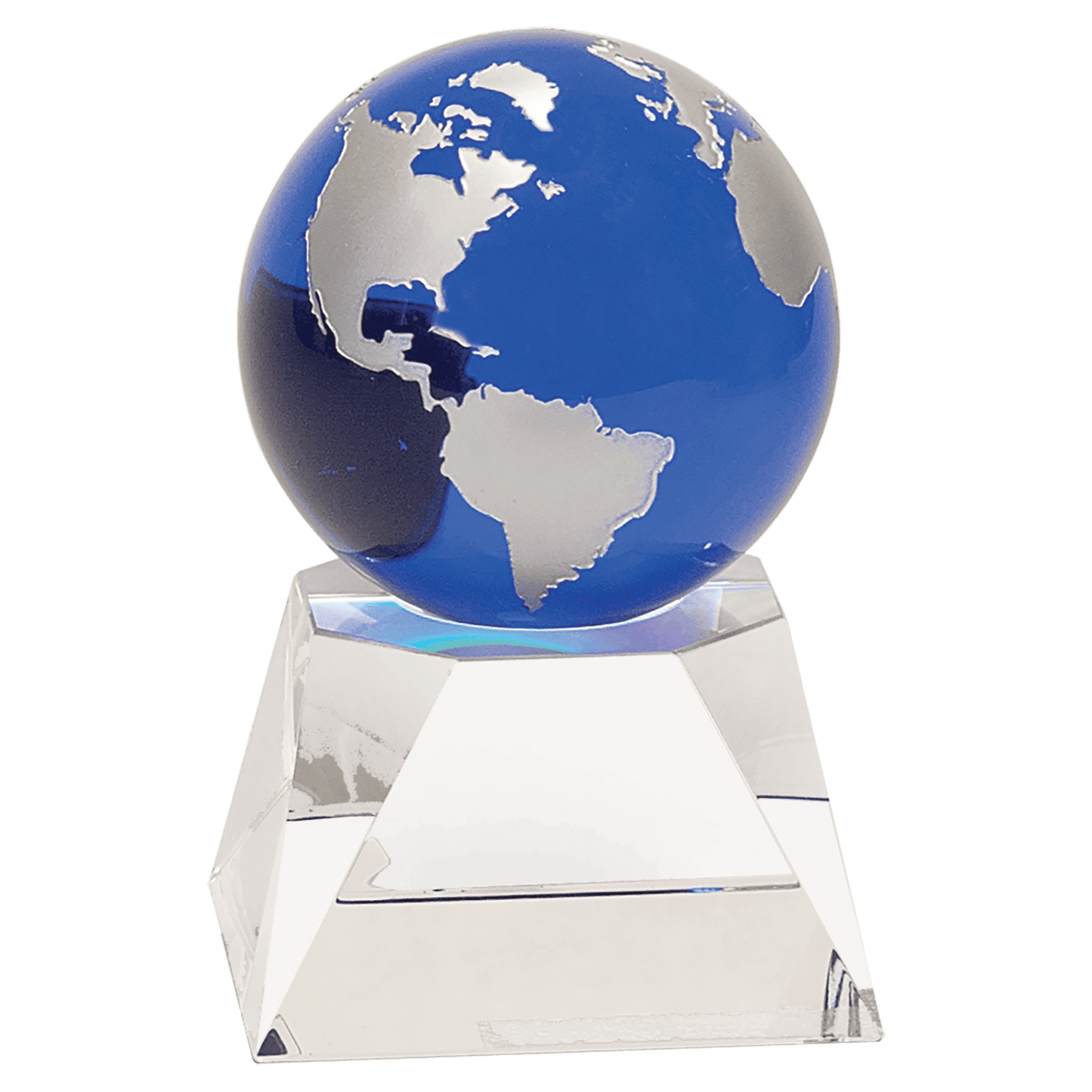 Blue & Silver Crystal World Globe