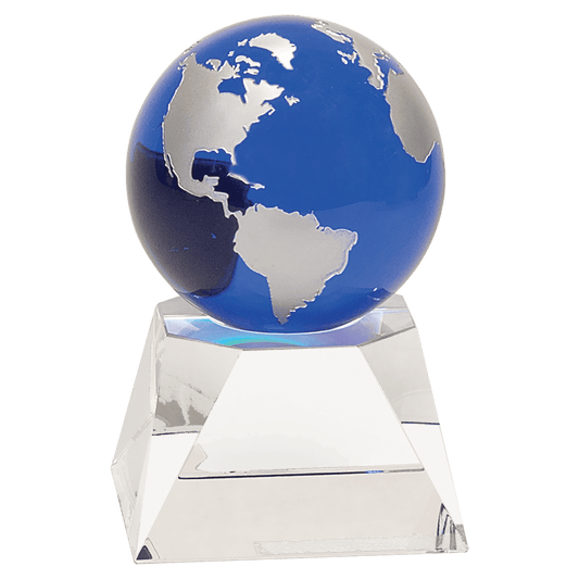 Blue & Silver Crystal World Globe