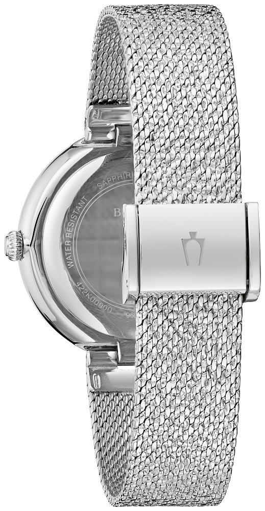 Bulova Ladies Crystal Champagne Silver Watch